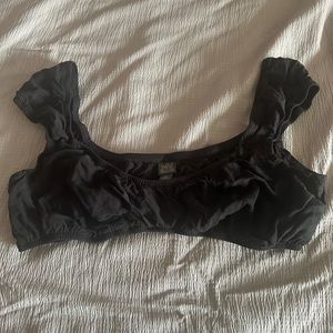 Wild fable cropped black shirt